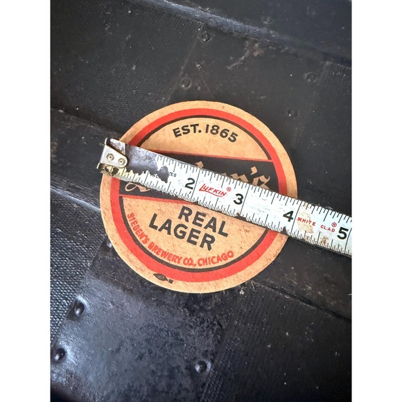 Vintage Sieben's Real Lager Brewing Chicago Beer Coaster 4 Inches - Picture 3 of 3